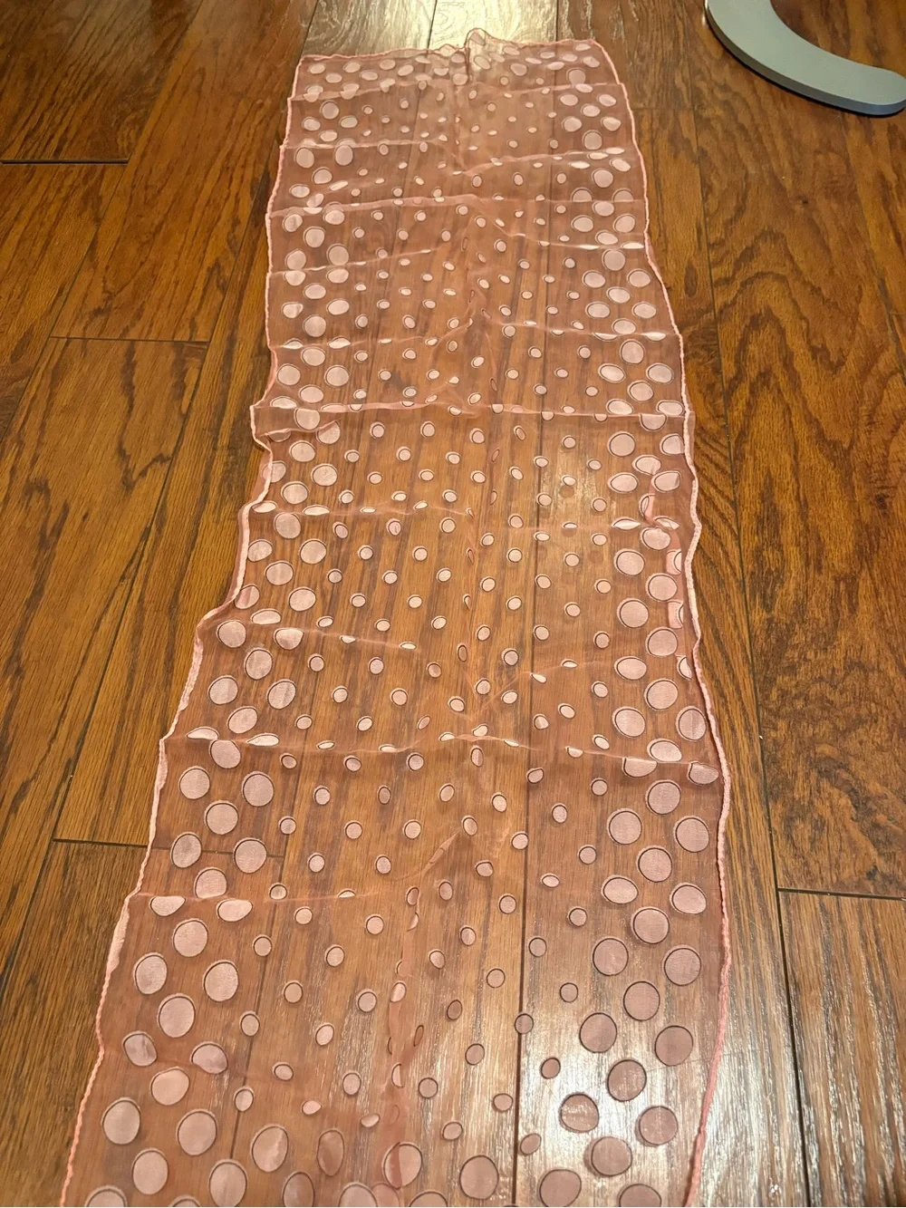 Vintage Pink Polka Dot Sheer Scarf